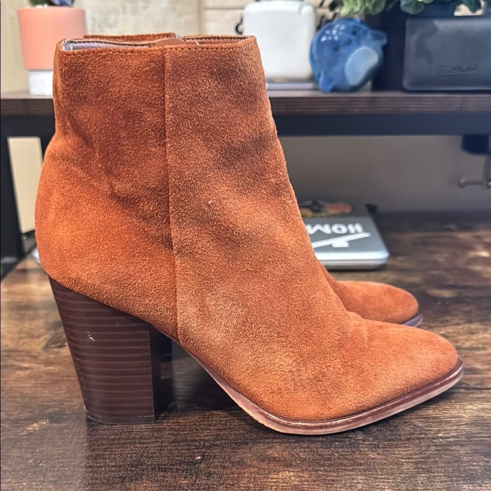 Sam Edelman Rust Brownieh Orange Booties size 7